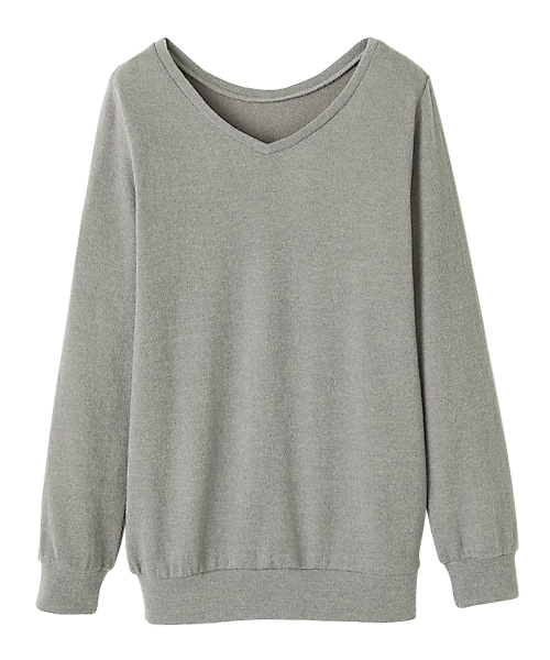 RANAN(ラナン)の「レディシルエットVネックプルオーバー(Tシャツ/カットソー・レディース・ダークグリーン/ブラック×ホワイト/グレイッシュベージュ/オフホワイト/グレー/ブラック/ネイビー/キャメル/ボルドー/カーキ/マスタード・X-LARGE/MEDIUM/XX-LARGE/LARGE/LL/3L/M/L)」の15枚目の写真