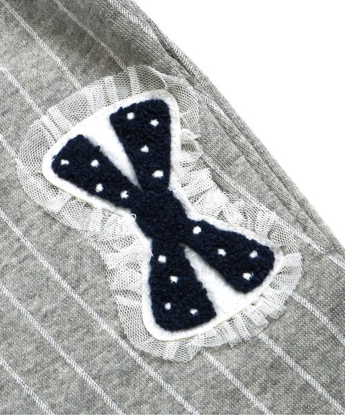 apres les cours（アプレレクール）の「リボンモチーフあったかトレーナーワンピ（ワンピース・キッズ・ネイビー/グレー/カーキ・80/100/120/140/90/110/130）」の16枚目の写真