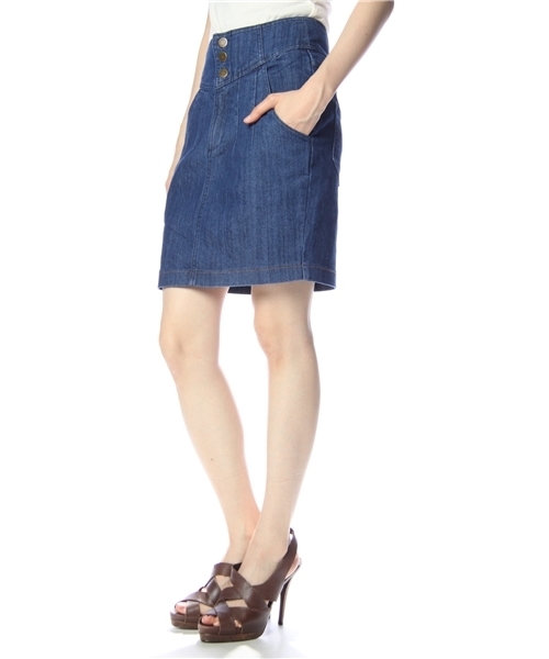 DISCOAT（ディスコート）の「コクーンデニムスカート（デニムスカート・レディース・ネイビー/ブルー・ﾌﾘ-）」の9枚目の写真