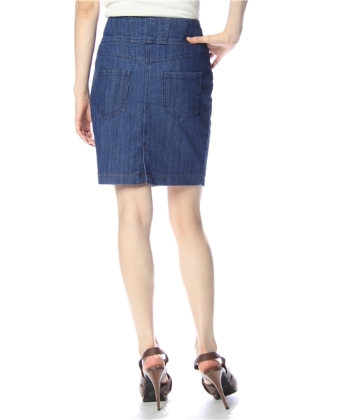 DISCOAT（ディスコート）の「コクーンデニムスカート（デニムスカート・レディース・ネイビー/ブルー・ﾌﾘ-）」の3枚目の写真