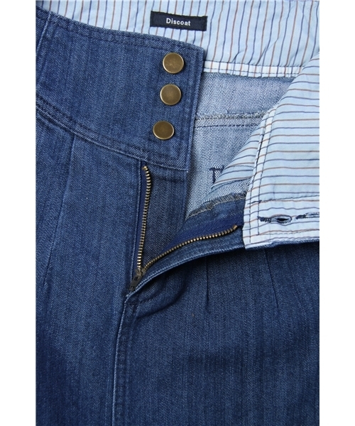 DISCOAT（ディスコート）の「コクーンデニムスカート（デニムスカート・レディース・ネイビー/ブルー・ﾌﾘ-）」の8枚目の写真