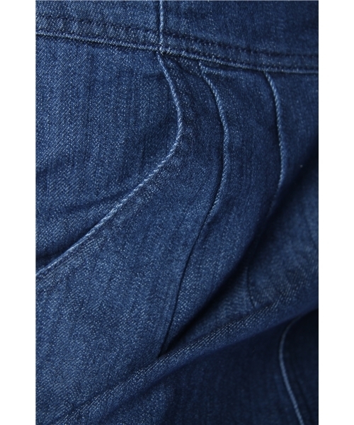 DISCOAT（ディスコート）の「コクーンデニムスカート（デニムスカート・レディース・ネイビー/ブルー・ﾌﾘ-）」の7枚目の写真