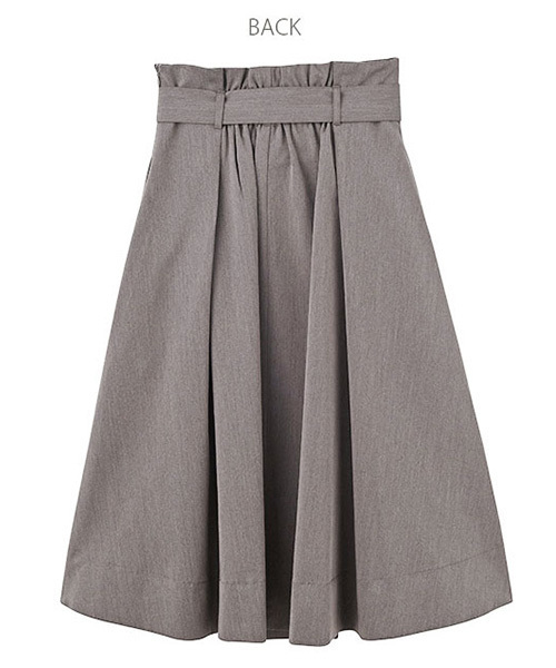 STYLE DELI(スタイルデリ)の「リボン付きハイウエストフレアスカート(スカート・レディース・ブラック/グレー・SMALL/MEDIUM)」の21枚目の写真