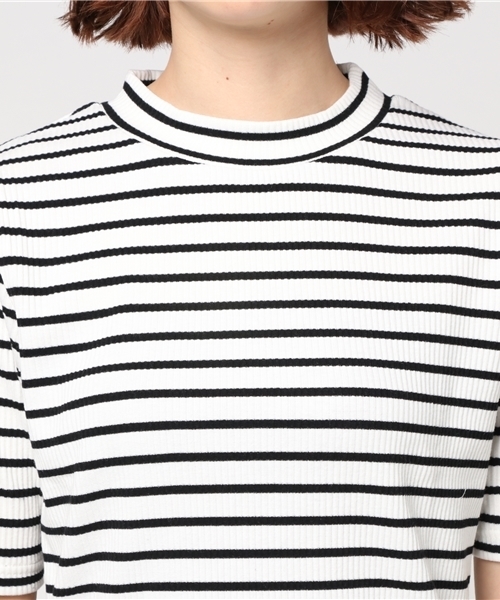 Honeys（ハニーズ）の「ハイネックプルオーバー（Tシャツ/カットソー・レディース・ブラック/ホワイト×ブラック/オフホワイト/ブラック系その他/杢グレー/ブルー系その他/ピンク・L/M）」の11枚目の写真