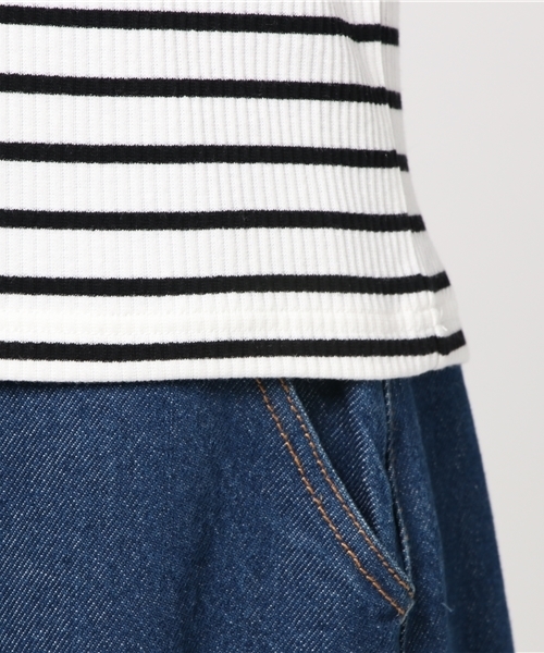 Honeys（ハニーズ）の「ハイネックプルオーバー（Tシャツ/カットソー・レディース・ブラック/ホワイト×ブラック/オフホワイト/ブラック系その他/杢グレー/ブルー系その他/ピンク・L/M）」の13枚目の写真