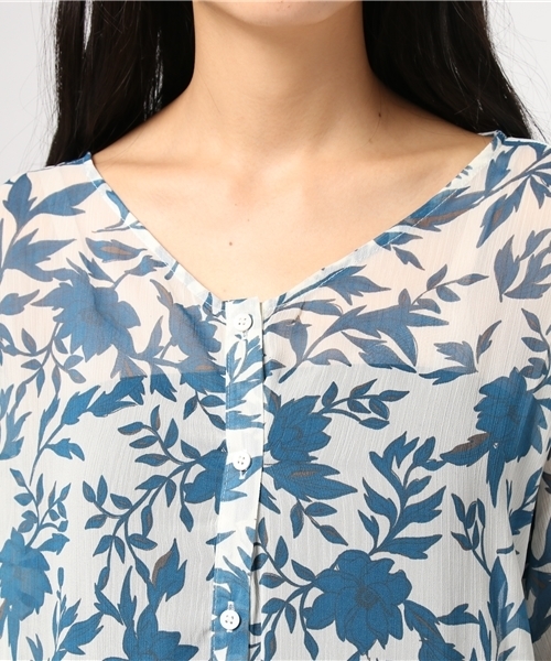 LBC（エルビーシー）の「花柄プリントワンピース（ワンピース・レディース・ネイビー/オフホワイト・LARGE/MEDIUM）」の6枚目の写真