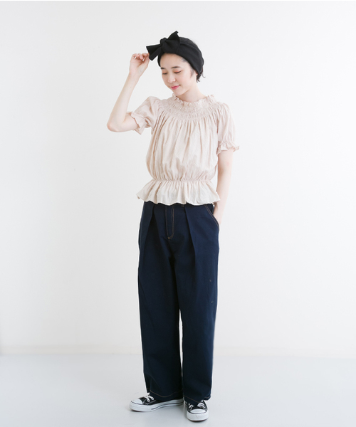 MERLOT（メルロー）の「ギャザーオフショルトップス1054（シャツ/ブラウス・レディース・ブラック/オフホワイト/ベージュ/レッド・FREE）」の13枚目の写真