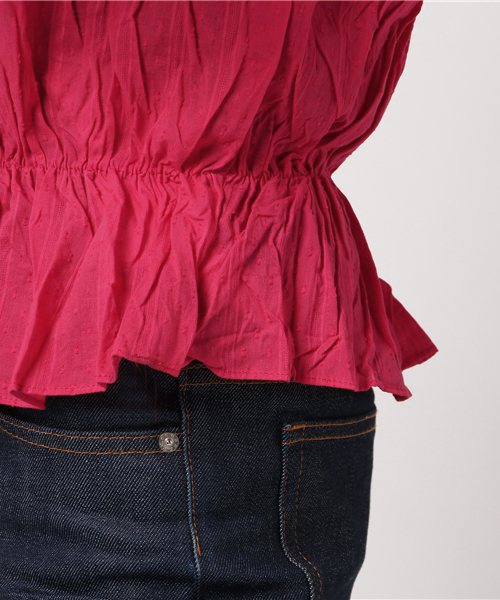 MERLOT（メルロー）の「ギャザーオフショルトップス1054（シャツ/ブラウス・レディース・ブラック/オフホワイト/ベージュ/レッド・FREE）」の11枚目の写真