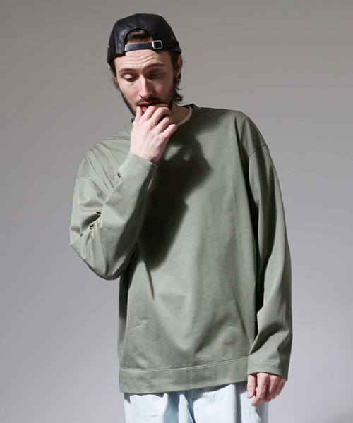 UNITED TOKYO(ユナイテッドトウキョウ)の「ロングスリーブビッグシルエットカットソー(Tシャツ/カットソー・メンズ・オフホワイト/カーキ/ピンク/ブラック/イエロー/ラベンダー/ブラウン/グリーン/オレンジ/ブルー・2/1/3)」の5枚目の写真