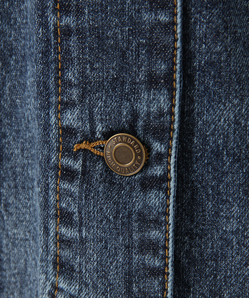 Honeys（ハニーズ）の「３シーズン活躍するビッグＧジャン（デニムジャケット・レディース・ワンウォッシュ/インディゴブルー/ケミカルウォッシュ・M/L）」の8枚目の写真