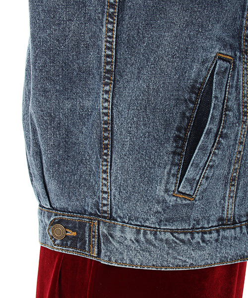 Honeys（ハニーズ）の「３シーズン活躍するビッグＧジャン（デニムジャケット・レディース・ワンウォッシュ/インディゴブルー/ケミカルウォッシュ・M/L）」の10枚目の写真