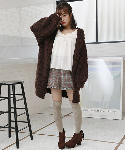 one after another NICE CLAUP（ワンアフターアナザーナイスクラップ）の「newフリルショートパンツ（その他パンツ・レディース・ブラック/ベージュ/ブラック系その他/ブラウン系その他・FREE）」の18枚目の写真