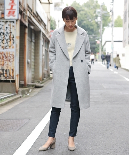 laboratory work（ラボラトリーワーク）の「シンプルチェスターコート（チェスターコート・レディース・ベージュ/グレー/ネイビー・MEDIUM）」の6枚目の写真