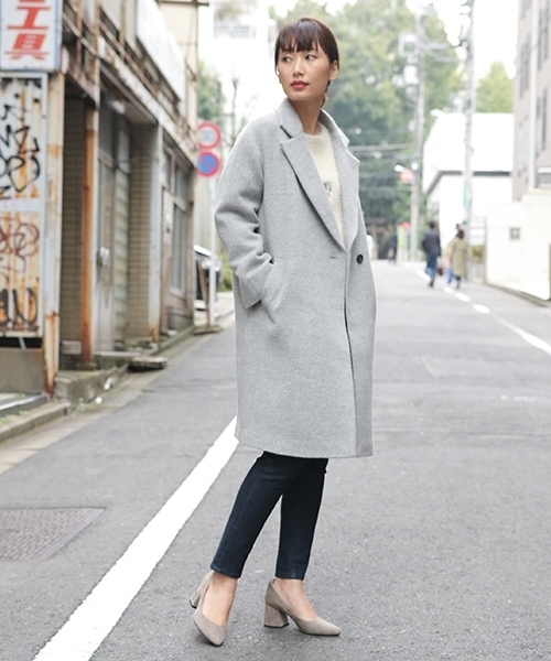 laboratory work（ラボラトリーワーク）の「シンプルチェスターコート（チェスターコート・レディース・ベージュ/グレー/ネイビー・MEDIUM）」の4枚目の写真