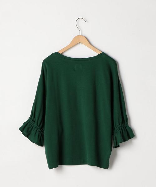 coen(コーエン)の「【接触冷感】梨地ギャザースリーブカットソー(Tシャツ/カットソー・レディース・ブラック/ライトピンク/ダークグリーン・FREE)」の4枚目の写真