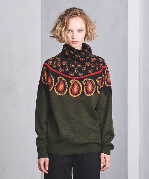 美品　トーガプルラ　ラグ ジャカード ニット P/O ハイネック　民族調　日本製 UNITED ARROWS（ユナイテッドアローズ）の「＜TOGA PULLA（トーガ