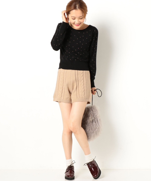 archives（アルシーヴ）の「【SETUPにも】ケーブルショートパンツ（その他パンツ・レディース・ベージュ/オフホワイト/ワインレッド・MEDIUM）」の7枚目の写真