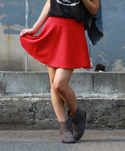 WEGO（ウィゴー）の「WEGO/カラーサーキュラースカート（スカート・レディース・ブラック/グリーン/ブルー/レッド/ライム・FREE）」の5枚目の写真