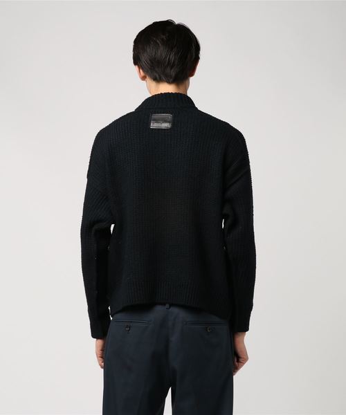 WRAPINKNOT(ラッピンノット)の「【WRAPINKNOT】WK18W-PO10M(ニット/セーター・メンズ・ブラック/オフホワイト・2/3)」の3枚目の写真