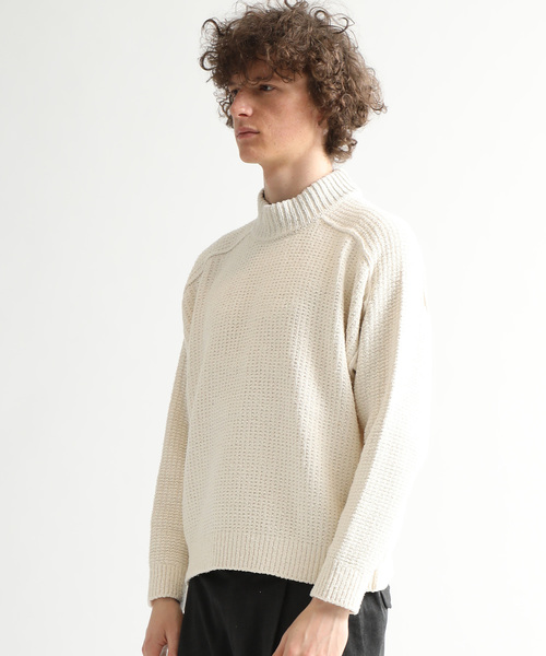 WRAPINKNOT(ラッピンノット)の「【WRAPINKNOT】WK18W-PO10M(ニット/セーター・メンズ・ブラック/オフホワイト・2/3)」の8枚目の写真
