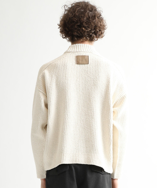 WRAPINKNOT(ラッピンノット)の「【WRAPINKNOT】WK18W-PO10M(ニット/セーター・メンズ・ブラック/オフホワイト・2/3)」の7枚目の写真