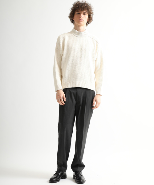 WRAPINKNOT(ラッピンノット)の「【WRAPINKNOT】WK18W-PO10M(ニット/セーター・メンズ・ブラック/オフホワイト・2/3)」の6枚目の写真
