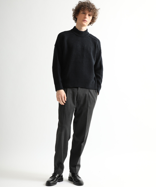 WRAPINKNOT(ラッピンノット)の「【WRAPINKNOT】WK18W-PO10M(ニット/セーター・メンズ・ブラック/オフホワイト・2/3)」の5枚目の写真