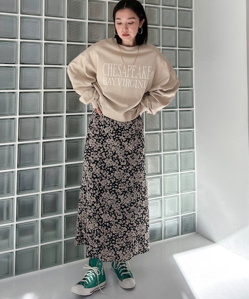 セール】【EC限定】 単色花デシンスカート（スカート）｜DOUX