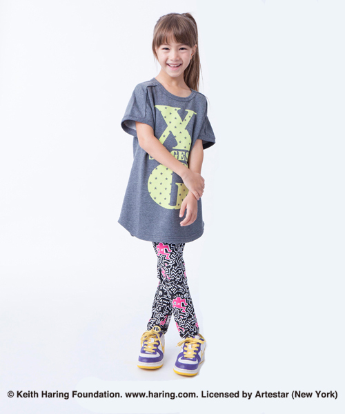 X-girl Stages(エックスガールステージス)の「“Keith Haring” LEGGINGS (4T~7T)(レギンス/スパッツ・キッズ・ブラック/ライトパープル・4T/5T/6T/7T)」の5枚目の写真