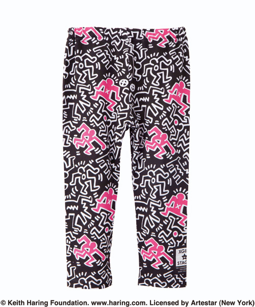 X-girl Stages(エックスガールステージス)の「“Keith Haring” LEGGINGS (4T~7T)(レギンス/スパッツ・キッズ・ブラック/ライトパープル・4T/5T/6T/7T)」の1枚目の写真