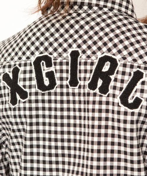 X-girl（エックスガール）の「MARCH SISTERS SHIRT（シャツ/ブラウス・レディース・ブラック/レッド/ネイビー/ライトブルー・1/2）」の14枚目の写真
