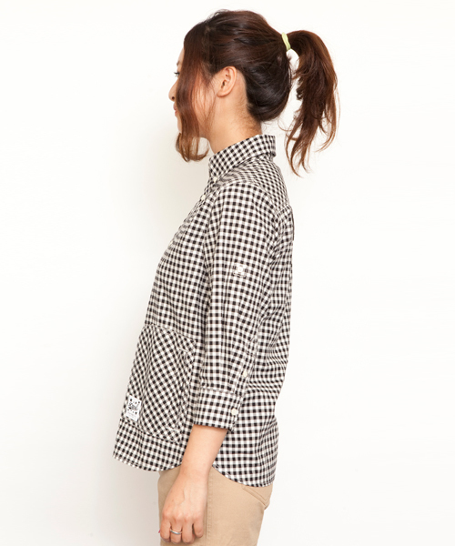 X-girl（エックスガール）の「MARCH SISTERS SHIRT（シャツ/ブラウス・レディース・ブラック/レッド/ネイビー/ライトブルー・1/2）」の6枚目の写真