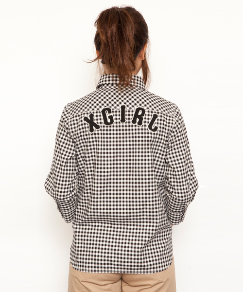 X-girl（エックスガール）の「MARCH SISTERS SHIRT（シャツ/ブラウス・レディース・ブラック/レッド/ネイビー/ライトブルー・1/2）」の7枚目の写真
