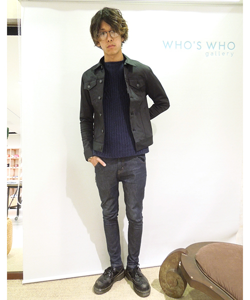 WHO'S WHO gallery（フーズフーギャラリー）の「デニムGジャン（デニムジャケット・メンズ・インディゴブルー/ブラック・SMALL/MEDIUM/LARGE）」の16枚目の写真