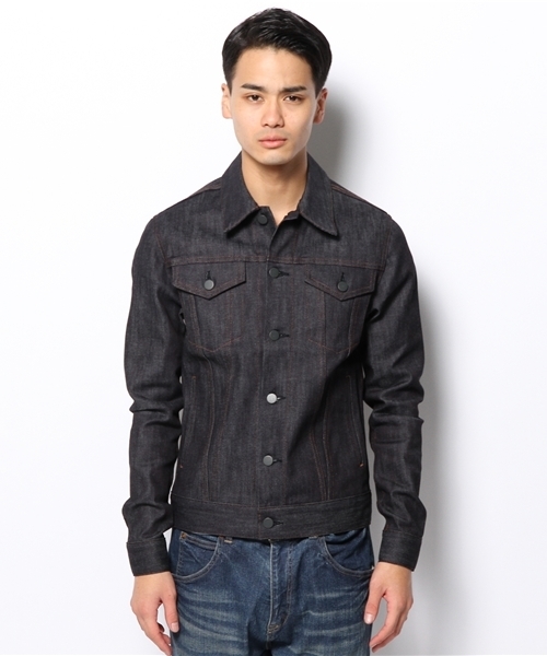 WHO'S WHO gallery（フーズフーギャラリー）の「デニムGジャン（デニムジャケット・メンズ・インディゴブルー/ブラック・SMALL/MEDIUM/LARGE）」の6枚目の写真