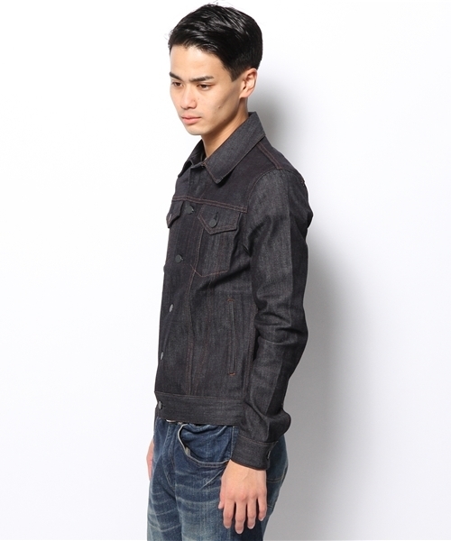 WHO'S WHO gallery（フーズフーギャラリー）の「デニムGジャン（デニムジャケット・メンズ・インディゴブルー/ブラック・SMALL/MEDIUM/LARGE）」の7枚目の写真