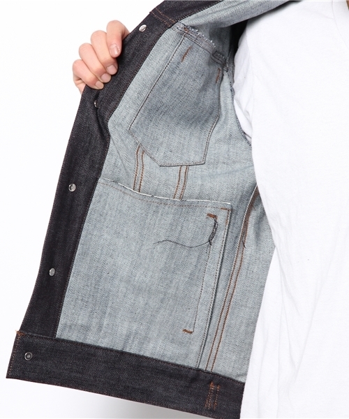 WHO'S WHO gallery（フーズフーギャラリー）の「デニムGジャン（デニムジャケット・メンズ・インディゴブルー/ブラック・SMALL/MEDIUM/LARGE）」の13枚目の写真