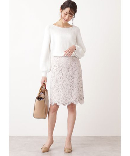 NATURAL BEAUTY BASIC（ナチュラルビューティーベーシック）の「スプリングラメガーターニット（ニット/セーター・レディース・グレー/オフホワイト/イエロー/ブルー・MEDIUM）」の6枚目の写真