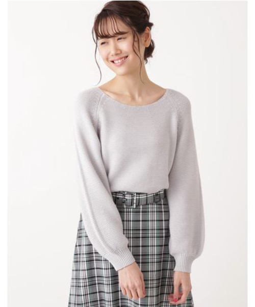 NATURAL BEAUTY BASIC（ナチュラルビューティーベーシック）の「スプリングラメガーターニット（ニット/セーター・レディース・グレー/オフホワイト/イエロー/ブルー・MEDIUM）」の14枚目の写真