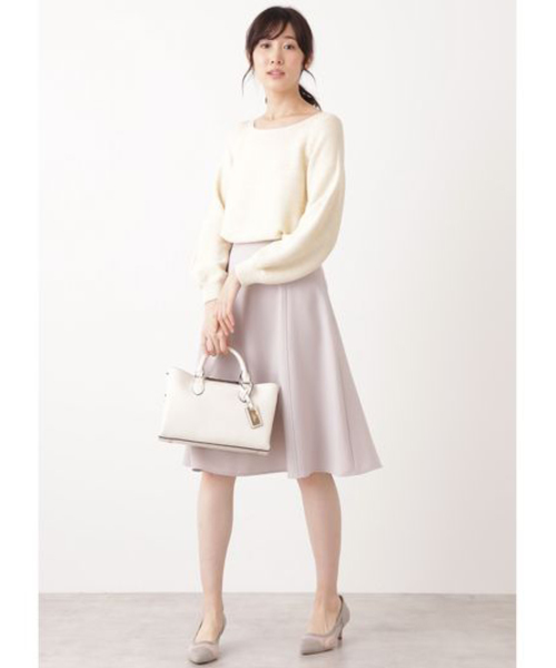 NATURAL BEAUTY BASIC（ナチュラルビューティーベーシック）の「スプリングラメガーターニット（ニット/セーター・レディース・グレー/オフホワイト/イエロー/ブルー・MEDIUM）」の18枚目の写真