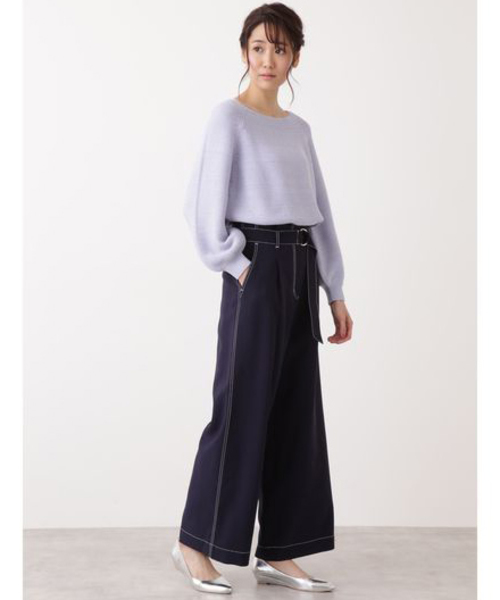 NATURAL BEAUTY BASIC（ナチュラルビューティーベーシック）の「スプリングラメガーターニット（ニット/セーター・レディース・グレー/オフホワイト/イエロー/ブルー・MEDIUM）」の22枚目の写真