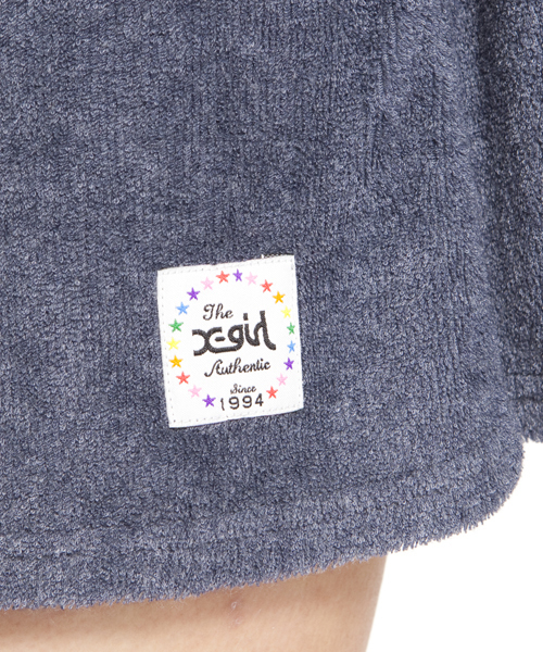 X-girl（エックスガール）の「PILE HOODIE DRESS（ワンピース・レディース・アッシュグレー/レッド/パープル/ネイビー・2/1）」の9枚目の写真