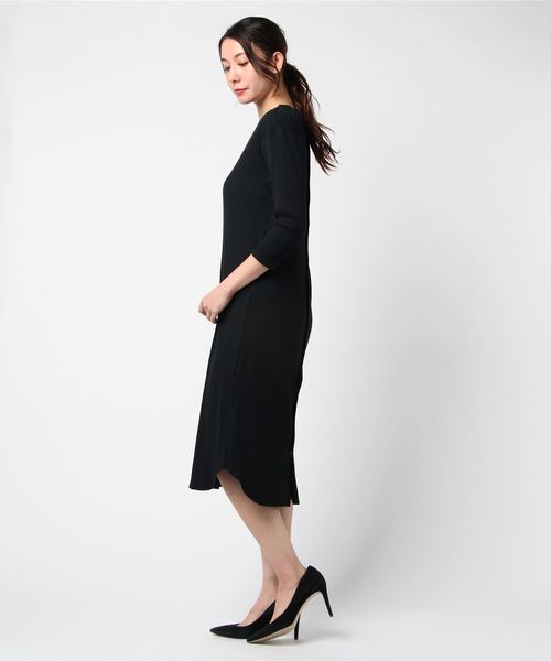 SHIPS（シップス）の「ギャラクシーリブスナップワンピース（ワンピース・レディース・ライトブルー/ブラック/ベージュ・ONE SIZE）」の4枚目の写真