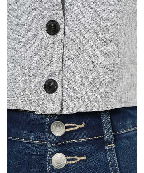 EMODA（エモダ）の「SWITCHINGショートトップ（Tシャツ/カットソー・レディース・ブラック/ベージュ/グレー・FREE）」の13枚目の写真