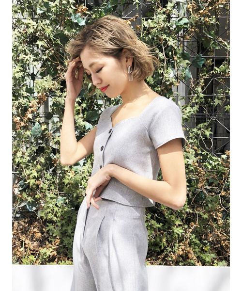 EMODA（エモダ）の「SWITCHINGショートトップ（Tシャツ/カットソー・レディース・ブラック/ベージュ/グレー・FREE）」の22枚目の写真