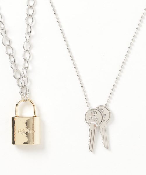 WEGO（ウィゴー）の「WEGO/Padlock SET Necklace（ネックレス・メンズ・シルバー・FREE）」の4枚目の写真
