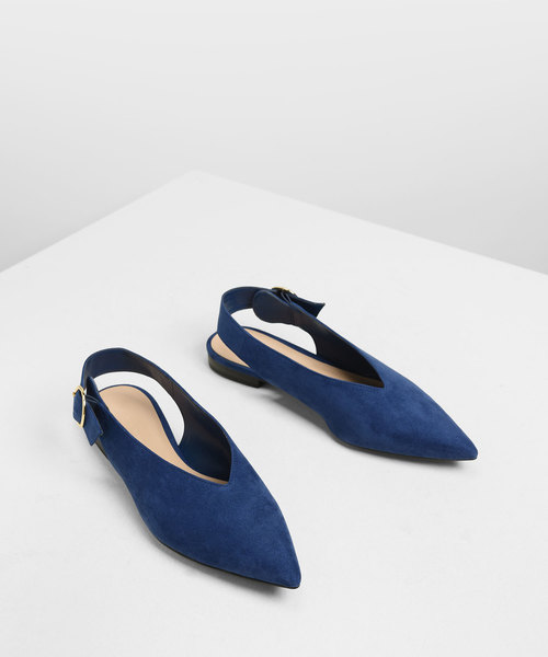CHARLES & KEITH(チャールズ & キース)の「ヴイカット スリングバックフラット / V-Cut Slingback Flats(サンダル・レディース・ブラック/ダークブルー/ライラック・22.5cm/23cm/23.5cm/24.5cm)」の10枚目の写真