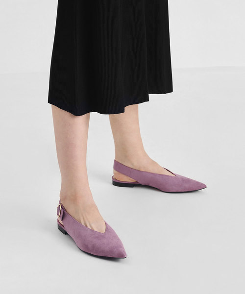 CHARLES & KEITH(チャールズ & キース)の「ヴイカット スリングバックフラット / V-Cut Slingback Flats(サンダル・レディース・ブラック/ダークブルー/ライラック・22.5cm/23cm/23.5cm/24.5cm)」の14枚目の写真