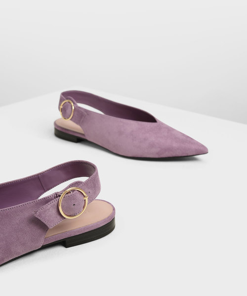 CHARLES & KEITH(チャールズ & キース)の「ヴイカット スリングバックフラット / V-Cut Slingback Flats(サンダル・レディース・ブラック/ダークブルー/ライラック・22.5cm/23cm/23.5cm/24.5cm)」の17枚目の写真