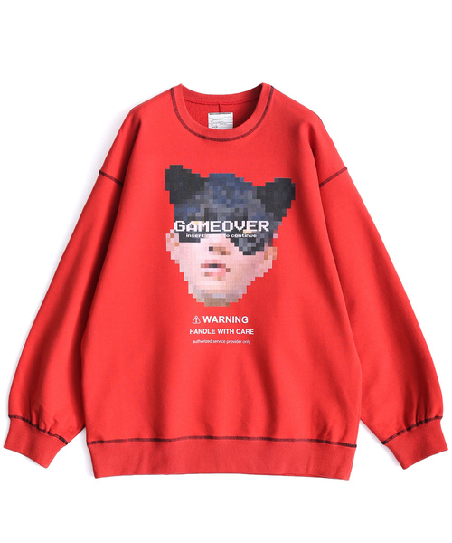 SHAREEF（シャリーフ）の「"DOT CAT" BIG SWEAT（スウェット・メンズ・ホワイト/ブラック/ターコイズブルー/オレンジ/マジェンタ・2/3/1）」の5枚目の写真